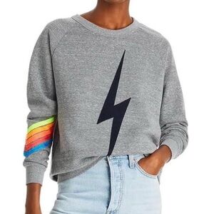 Gray Lightning Bolt Sweatshirt Aviator Nation